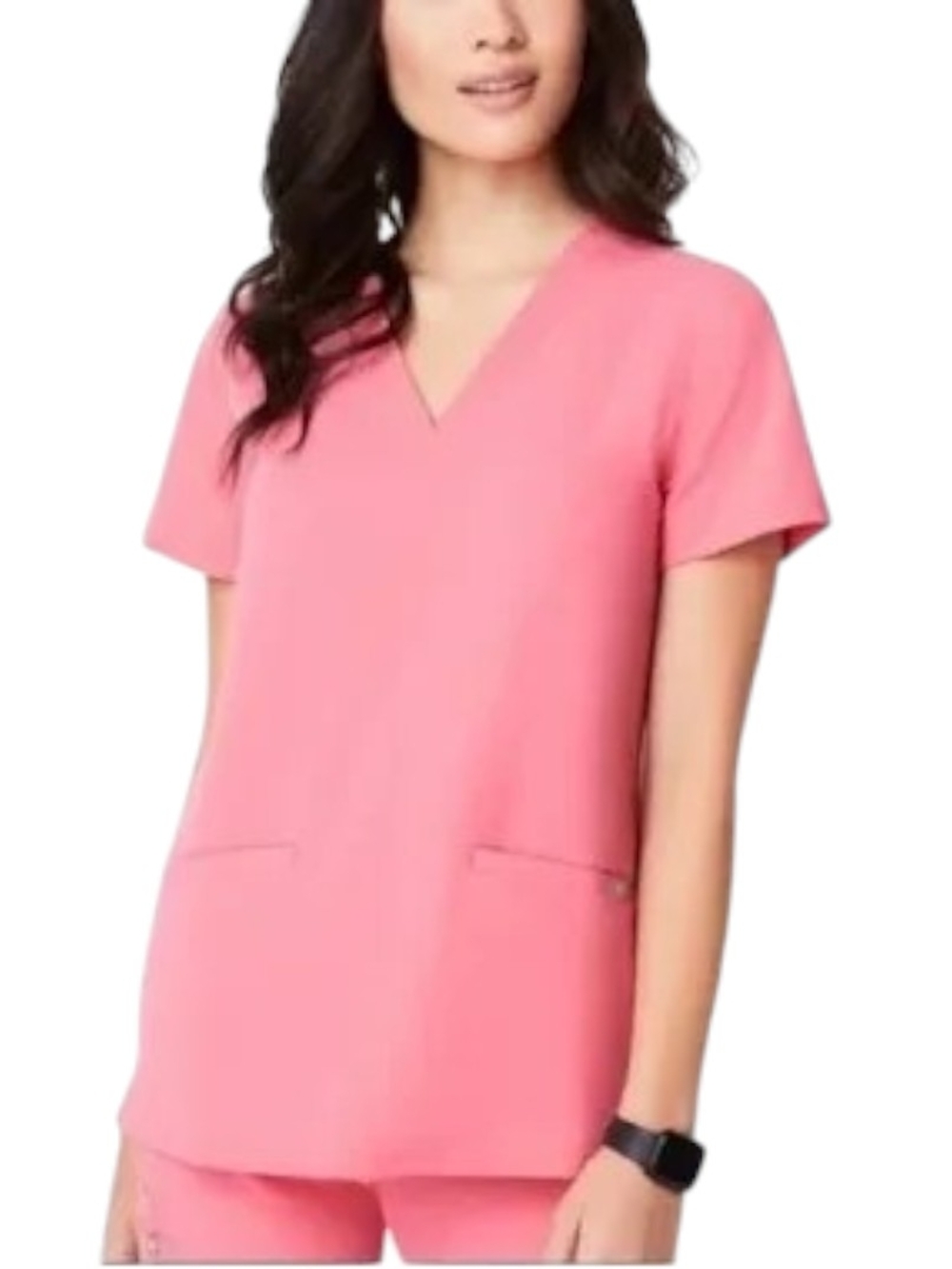 Figs Neon Pink Casma Scrub Top